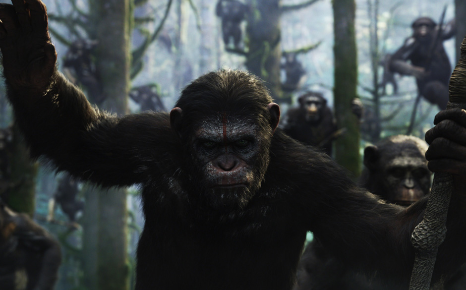 "Dawn Of The Planet Of The Apes". Wird hoffentlich so gut wie der Vorgänger. Affe Caesar arbeitet weiter an der Weltherrs...