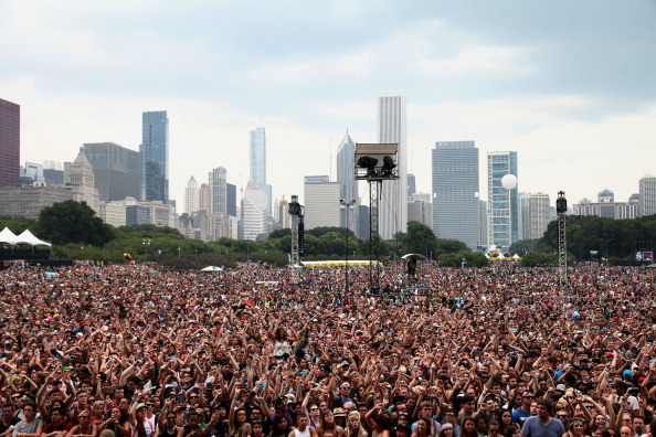 CHICAGO, IL - AUGUST 02:  General view of the Chicago skyline from the Red Bull Sound Select Stage during Lollapalooza 201...