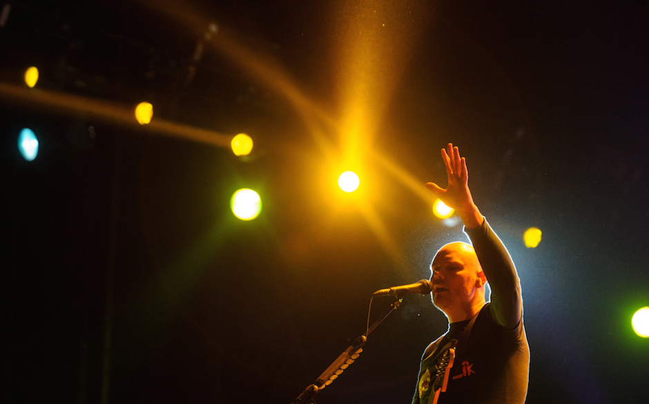 US singer Billy Corgan of the band Smashing pumkins performs on the stage of the Eurockeennes music festival on July 5, 20...