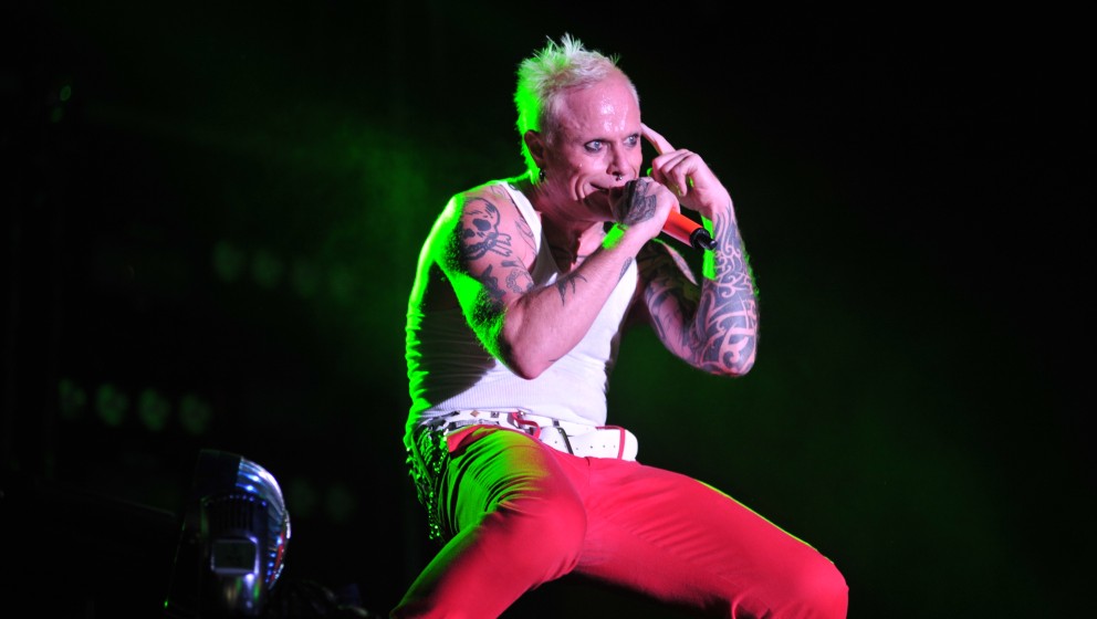 READING, UNITED KINGDOM - AUGUST 29: Keith Flint of British electronic dance group The Prodigy, live at Reading Festival, Aug