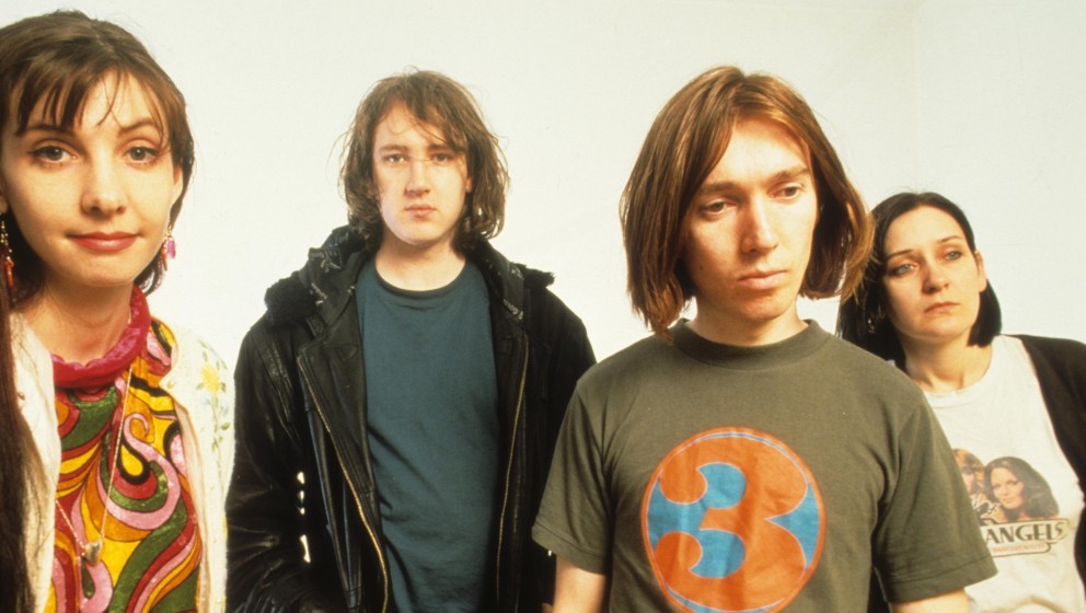 Photo of the group My Bloody Valentine, 1990s. New York. (Photo by Steve Eichner/Getty Images)