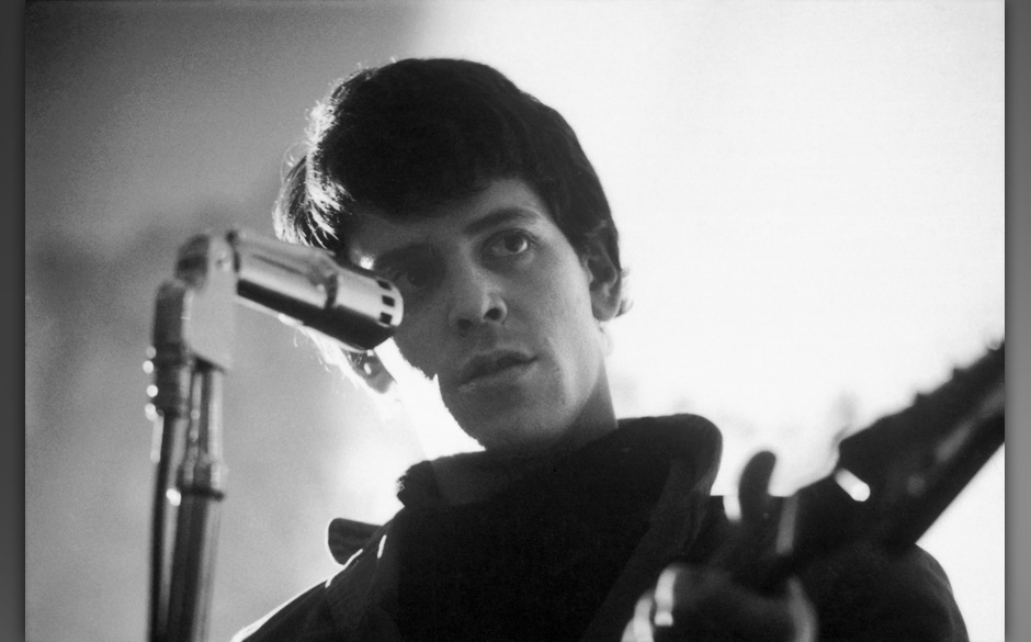 Lou Reed of the Velvet Underground performs on stage at the New York Society for Clinical Psychiatry annual dinner, The De...