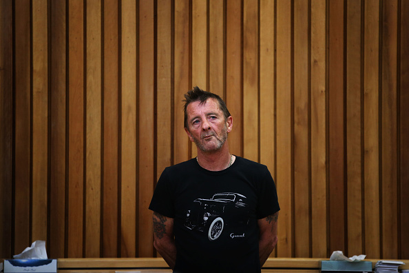 TAURANGA, NEW ZEALAND - NOVEMBER 26:  AC/DC drummer Phil Rudd appears in court after being charged with threatening to kil...