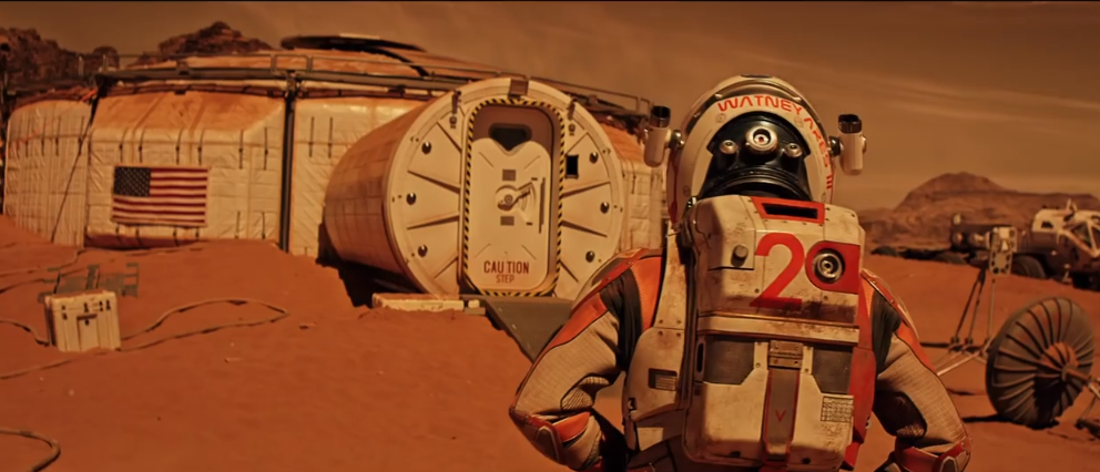 In „Der Marsianer - Rettet Mark Watney“: Mark Watney, gespielt von Matt Damon, wurde nach einer Mars-Mission auf dem Planeten vergessen.