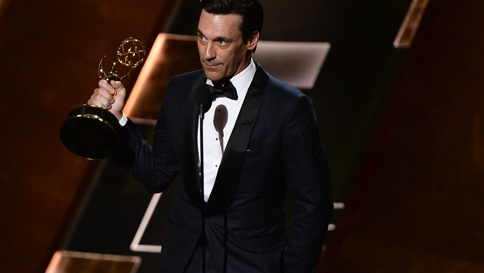 Image #: 39557467    Actor Jon Hamm accepts the award for Outstanding Lead Actor in a Drama Series for 'Mad Men' onstage duri