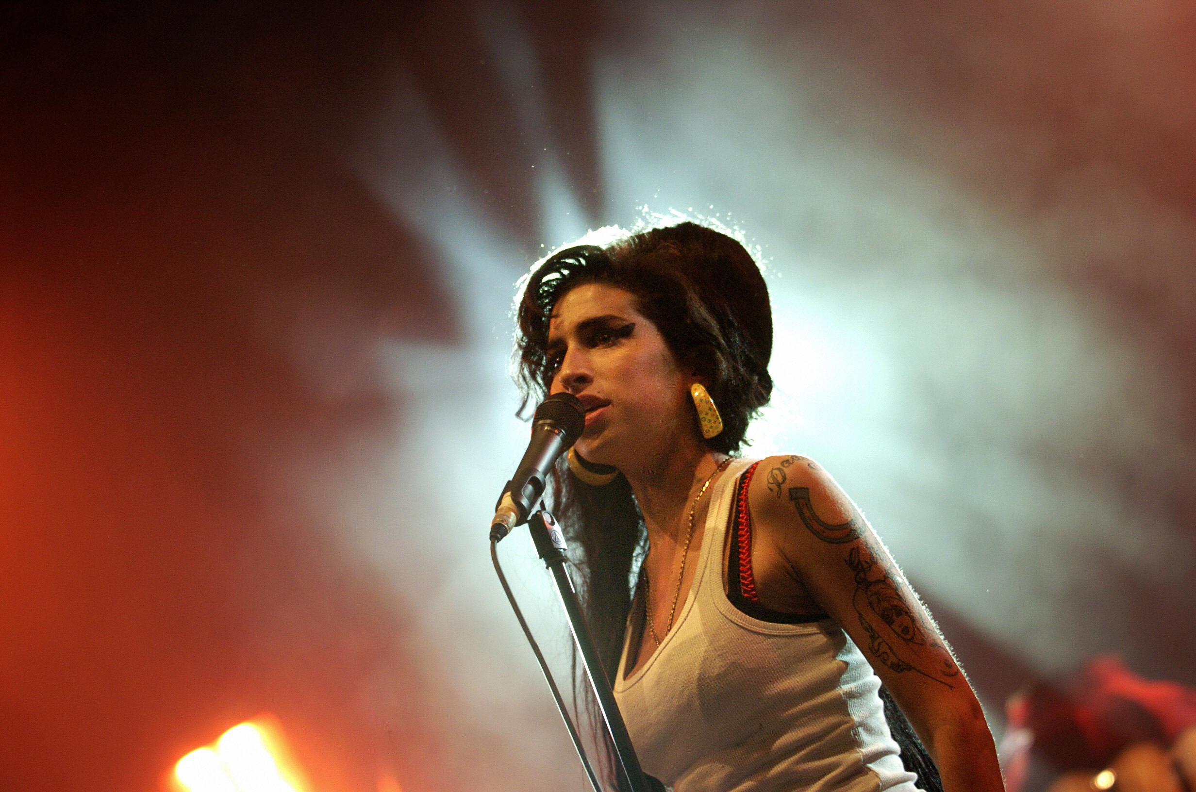 Amy Winehouse live beim Eurockeennes Music Festival in Belfort, Frankreich, 2007.