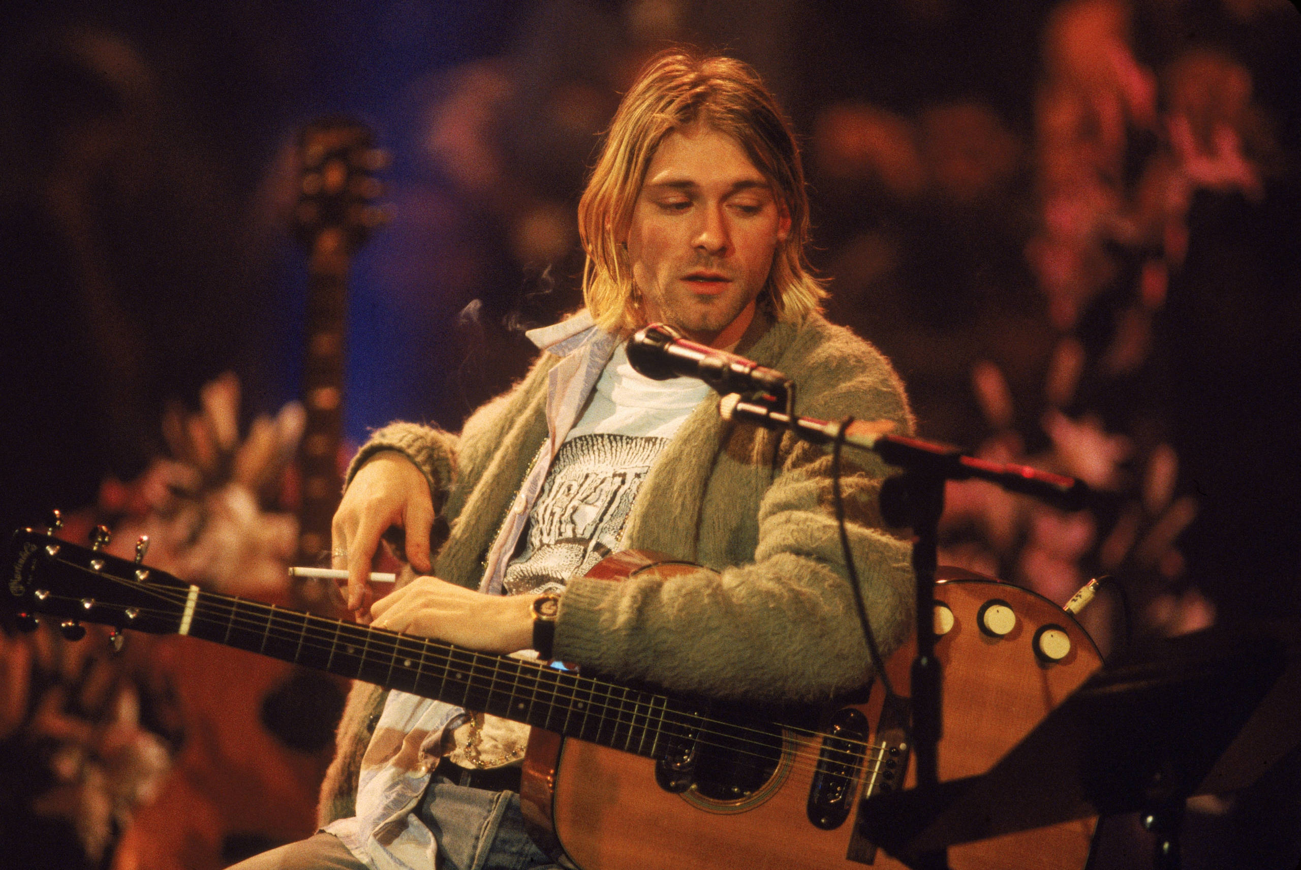 Kurt Cobain bei seinem MTV-Unplugged-Auftritt mit Nirvana