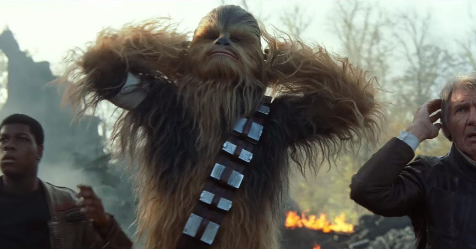 Peter Mayhew als Chewbacca in „Star Wars: Episode VII - Das Erwachen der Macht“.