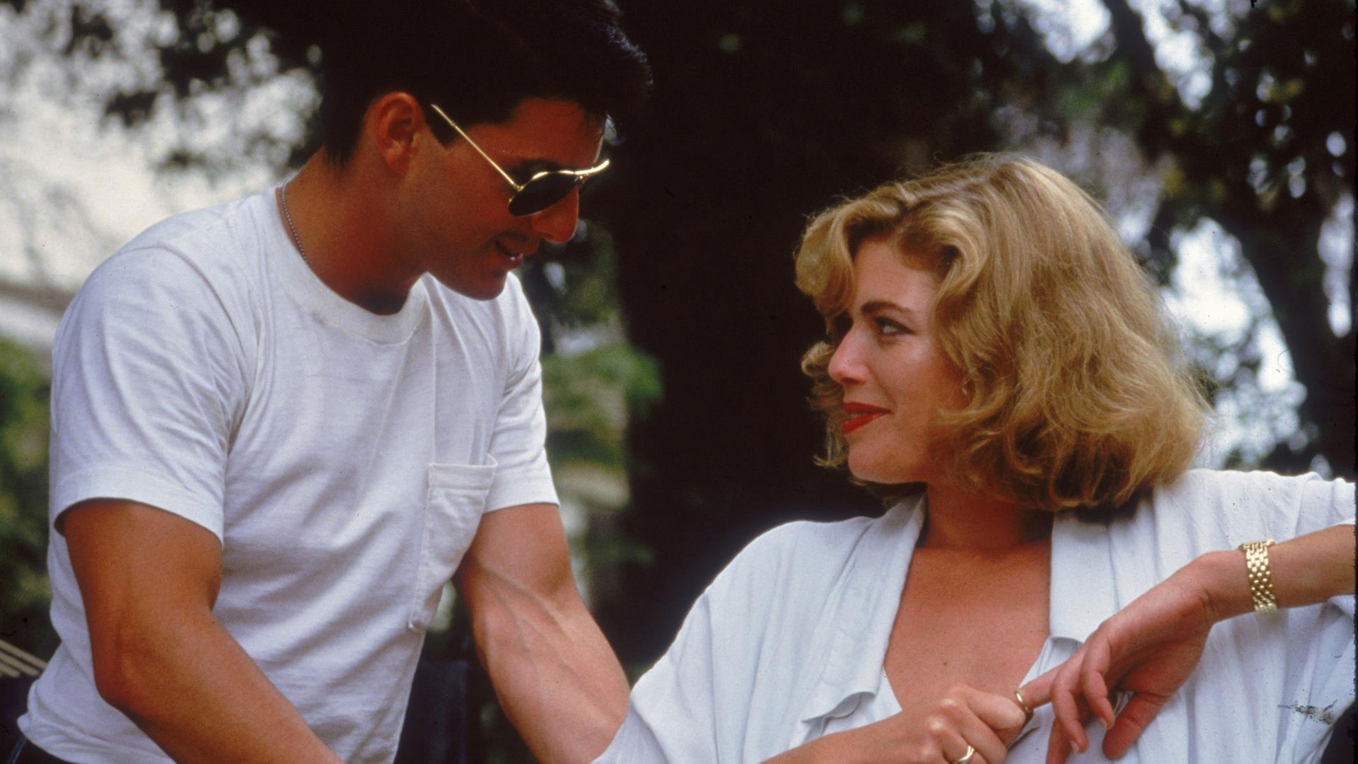 Tom Cruise und Kelly McGillis in einer Szene aus „Top Gun“