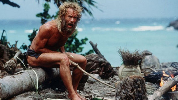 Tom Hanks mit Wilson in "Cast Away" (2000)