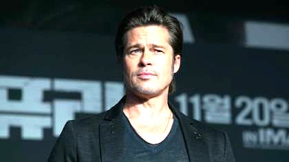 Erfreut sich bester Gesundheit: Brad Pitt (hier 2014 bei der Pressekonferenz seines Films „Fury“ in Seoul)