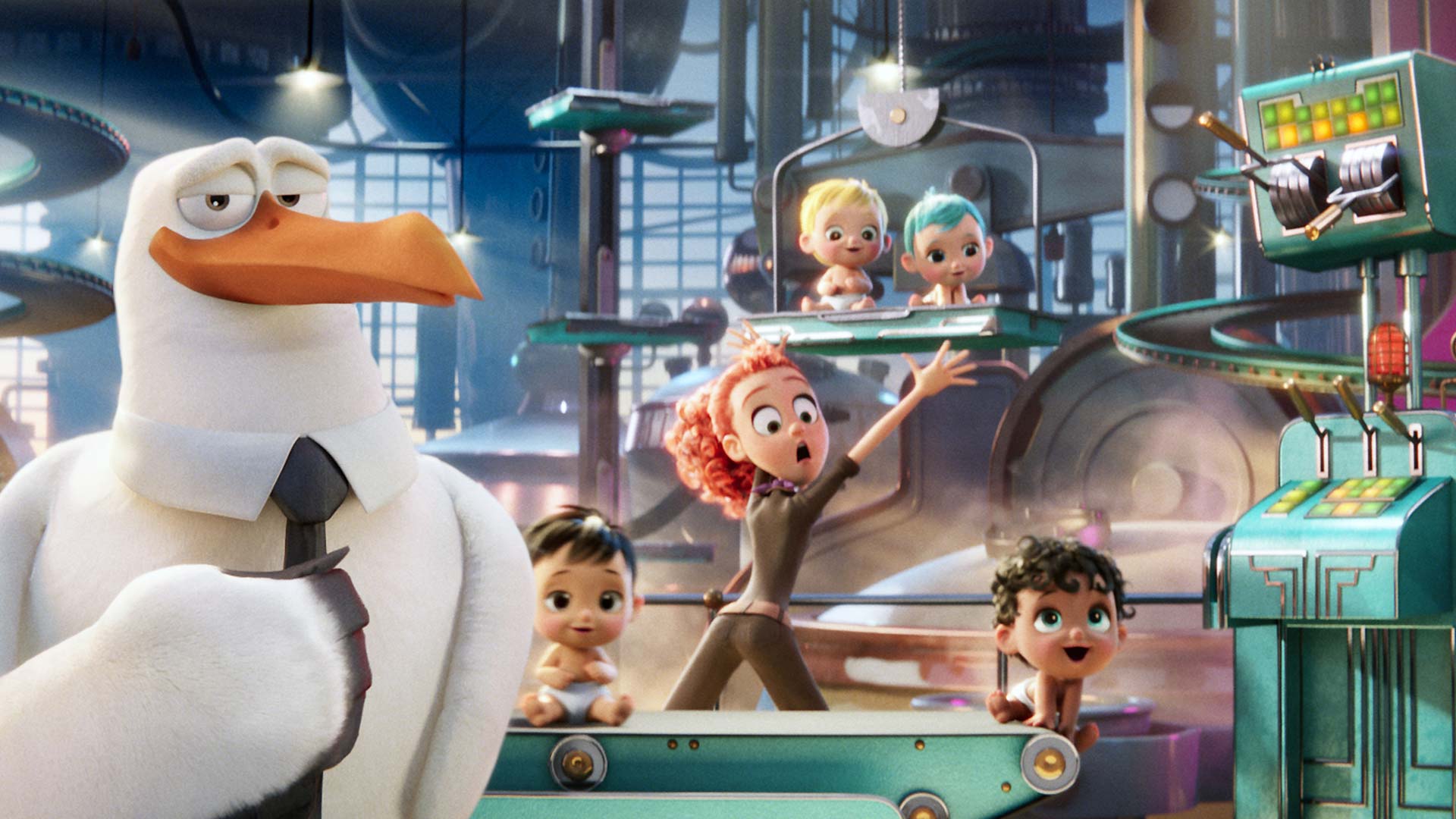 Filmszene aus „Störche - Abenteuer im Anflug“