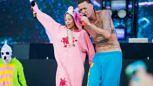 Yolandi Visser (l.) und Ninja von Die Antwoord sorgen live für abgedrehte Shows