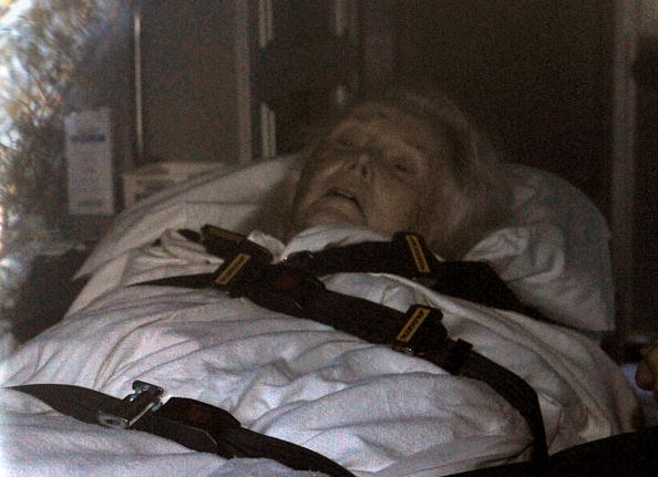 Actress Zsa Zsa Gabor lies in the back o