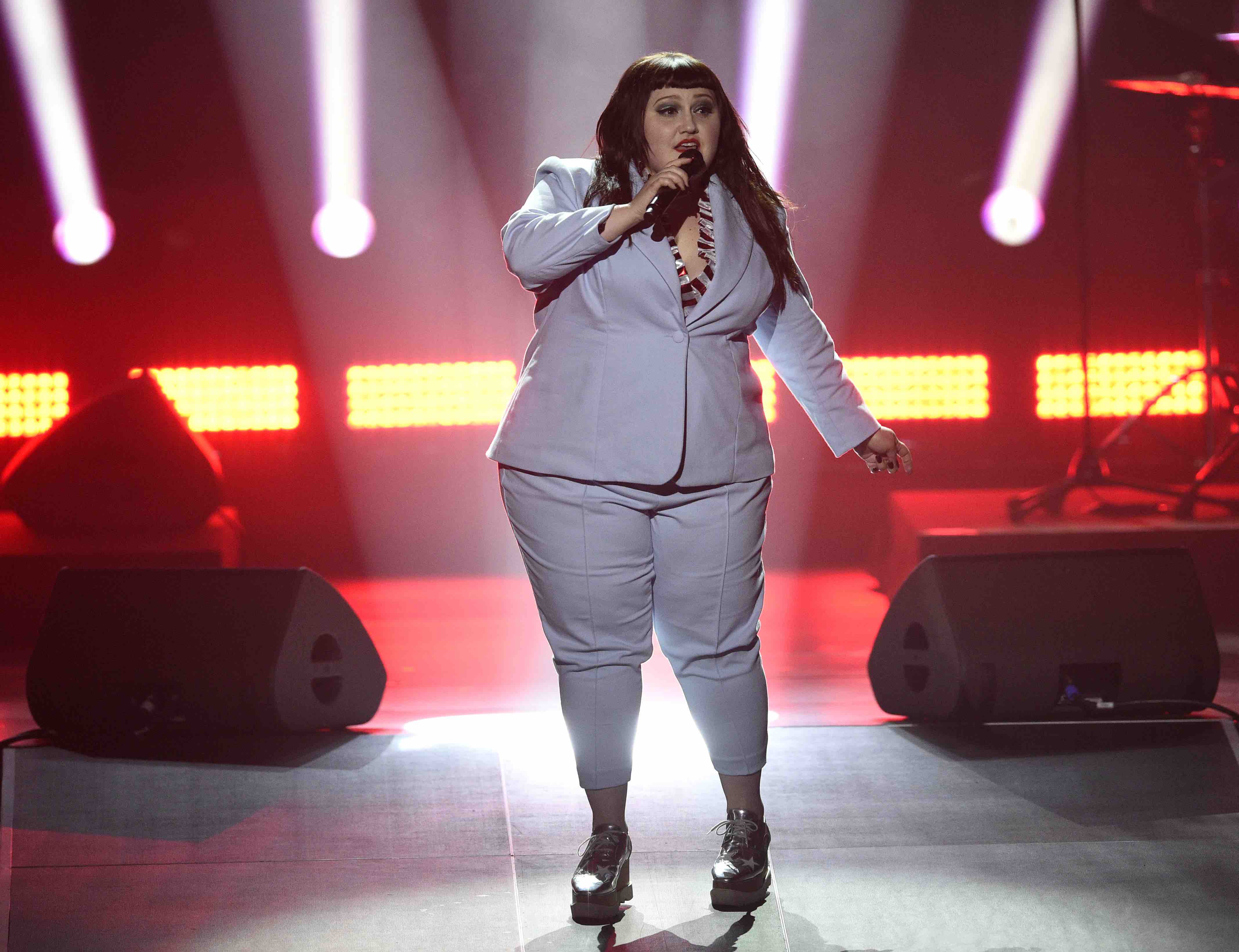 US-Sängerin Beth Ditto tritt am 06.04.2017 in Berlin während der 26. Verleihung des Deutschen Musikpreises Echo auf. Fot...