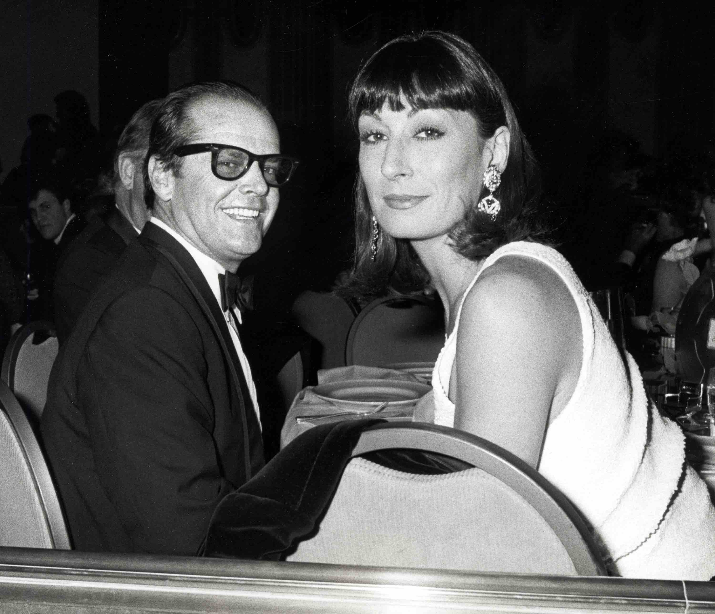 Mit Anjelica Huston, 1986