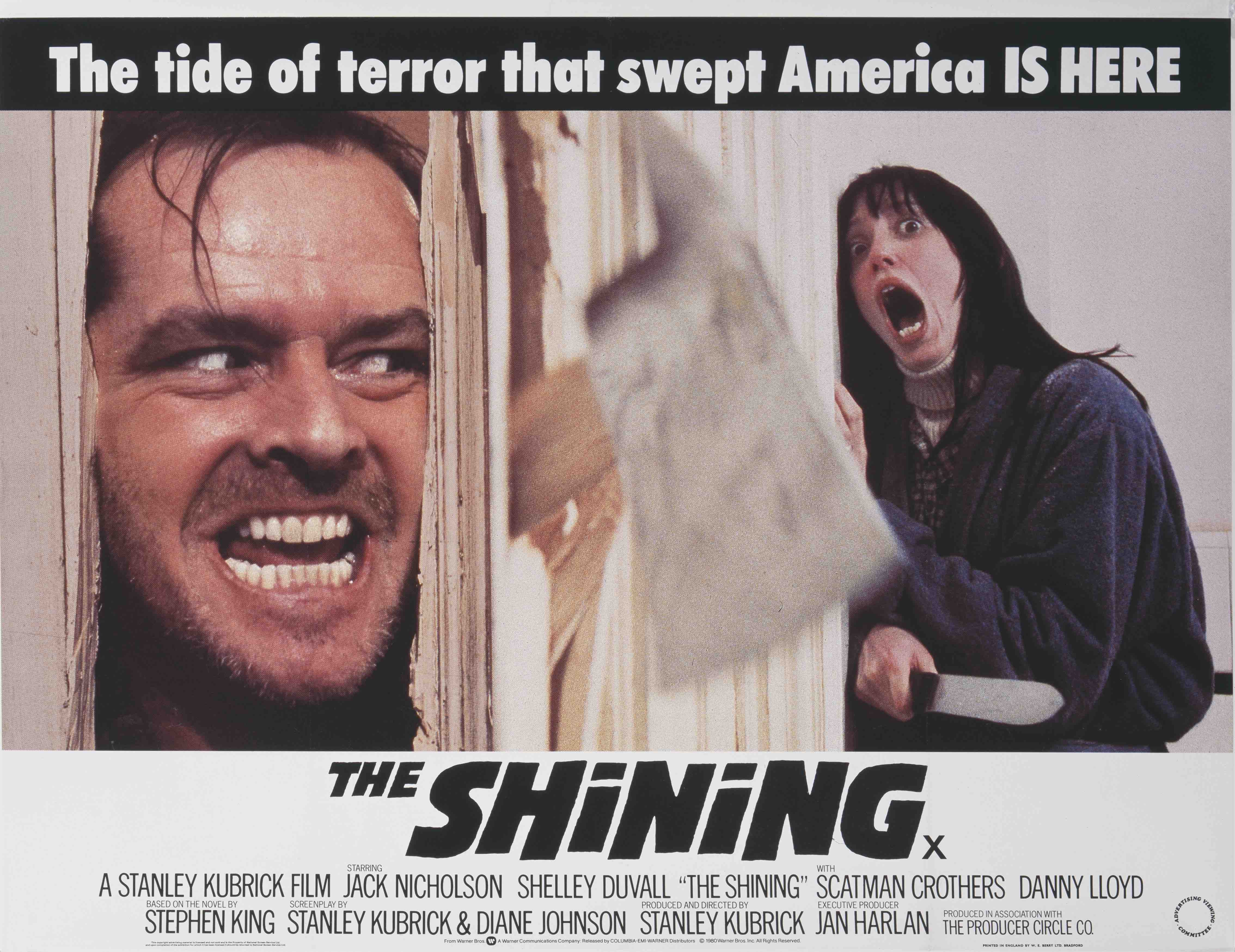In Kubricks „Shining“ zeigt Nicholson das vielleicht bekannteste Grinsen der Filmgeschichte.