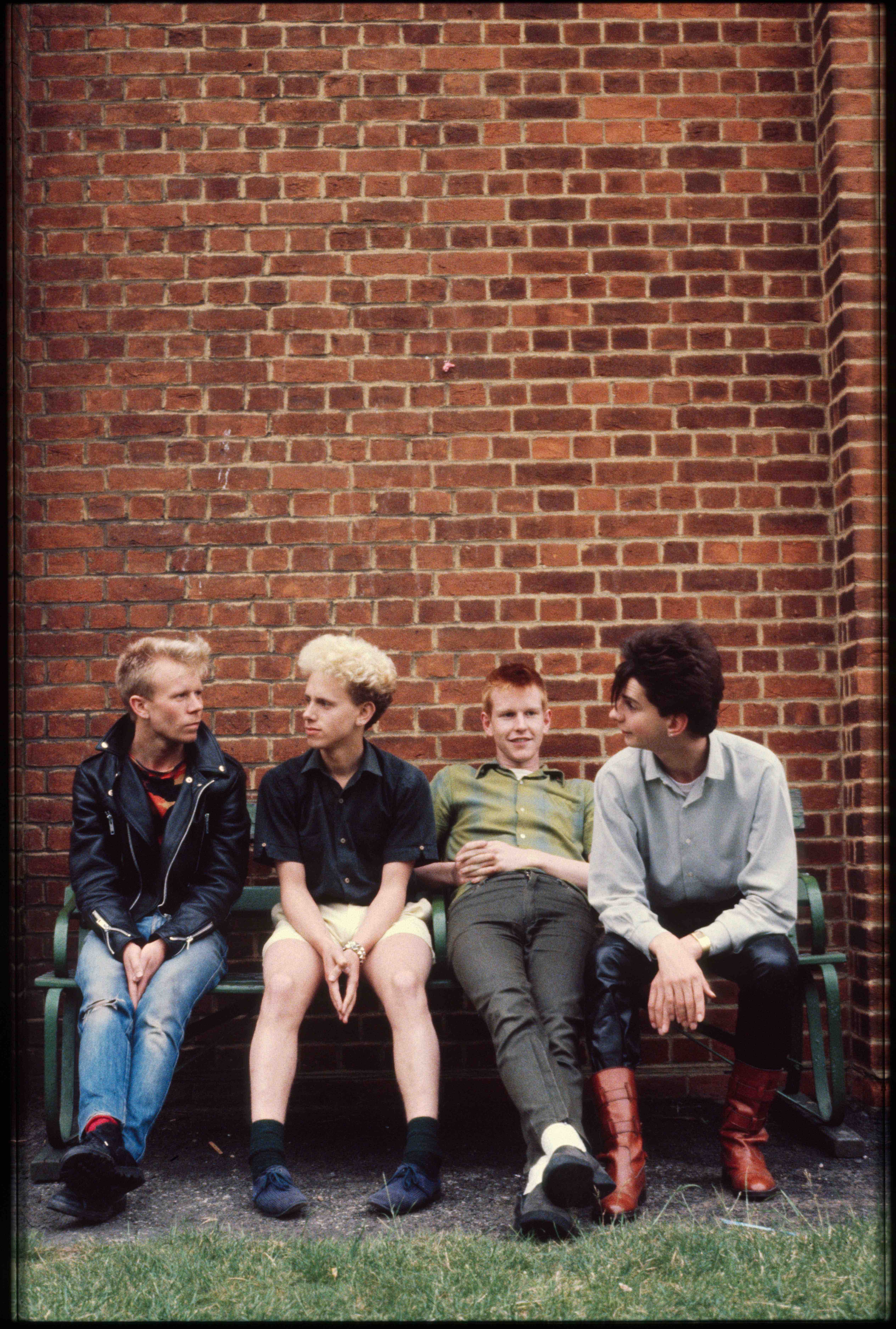 Blackwing Studios, London, 17 Juni 1981. L-R Vince Clark, Martin Gore, Andy Fletcher, Dave Gahan.