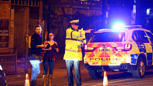 Polizisten am Tatort in Manchester