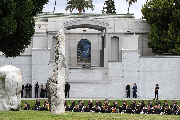 Guests attend the funeral and memorial service for Soundgarden frontman Chris Cornell, May 26, 2017 at Hollywood Forever Ceme