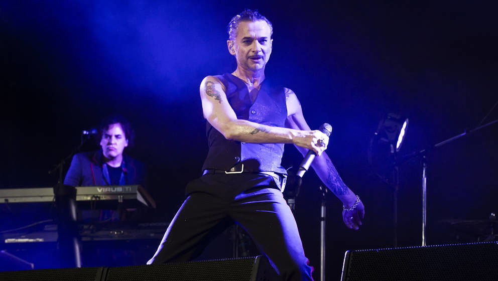 BERLIN, GERMANY - JUNE 22: Singer Dave Gahan of the British band Depeche Mode performs live on stage during a concert at the 