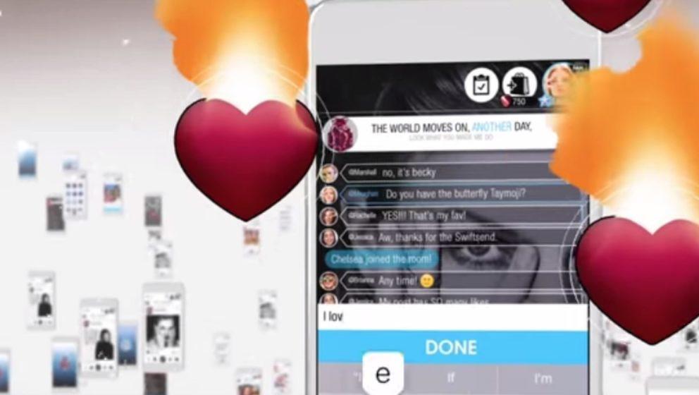 Einblick in die App von Taylor Swift - mit exklusiven Herz-Emojis