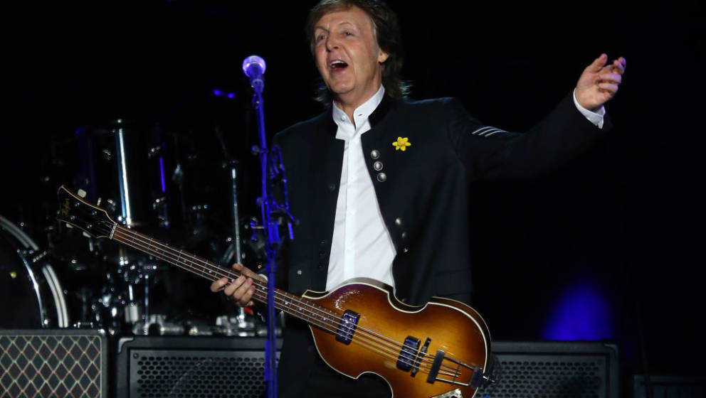 PERTH, AUSTRALIA - DECEMBER 02: Paul McCartney performs at nib Stadium during the Perth leg of his One on One Tour on Decembe