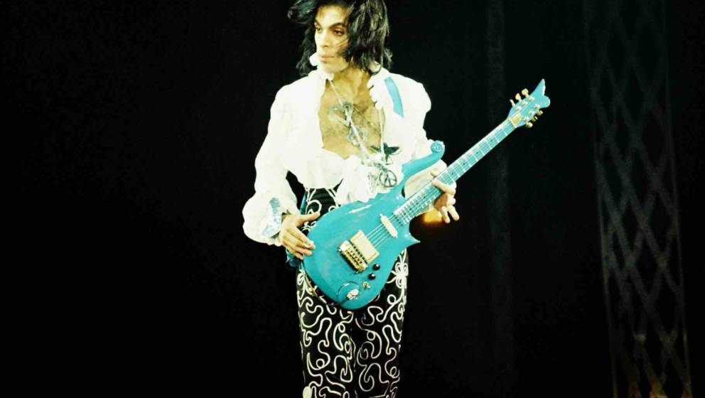 LONDON, UNITED KINGDOM - AUGUST 3: Prince performs on stage on his Lovesexy tour at Wembley Arena on August 3rd, 1988 in Lond