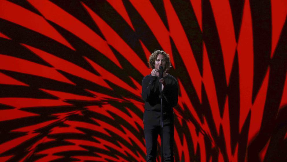 LISBON, PORTUGAL - MAY 09:  Singer Michael Schulte representing Germany performs during dress rehearsals for the second semi 