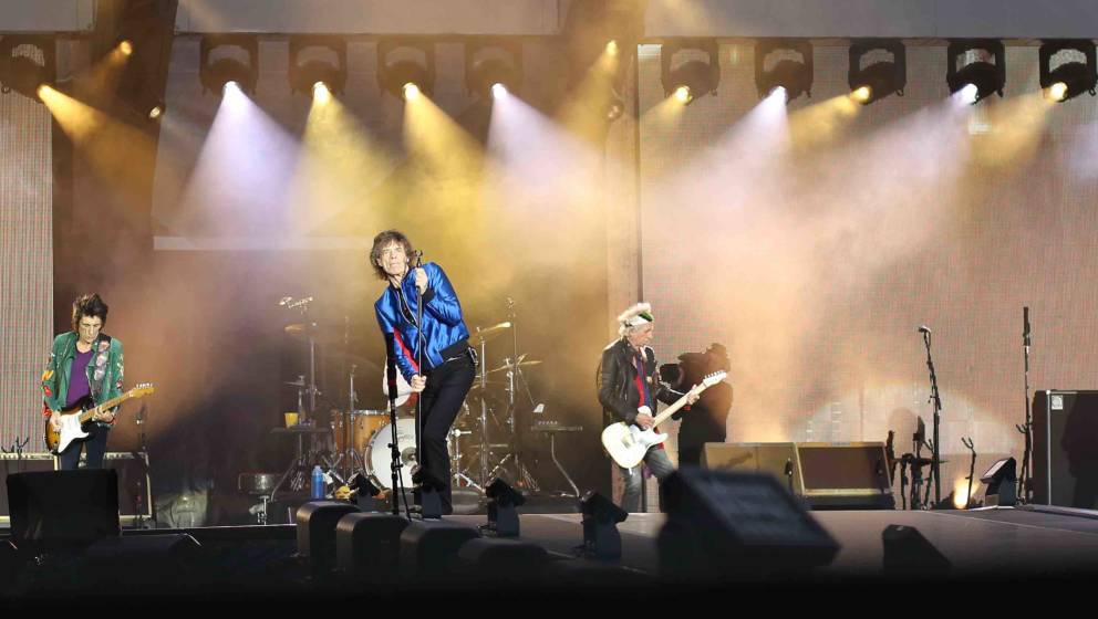 SOUTHAMPTON, ENGLAND - MAY 29:  Ronnie Wood and Mick Jagger and Keith Richards of The Rolling Stones perform live on stage at