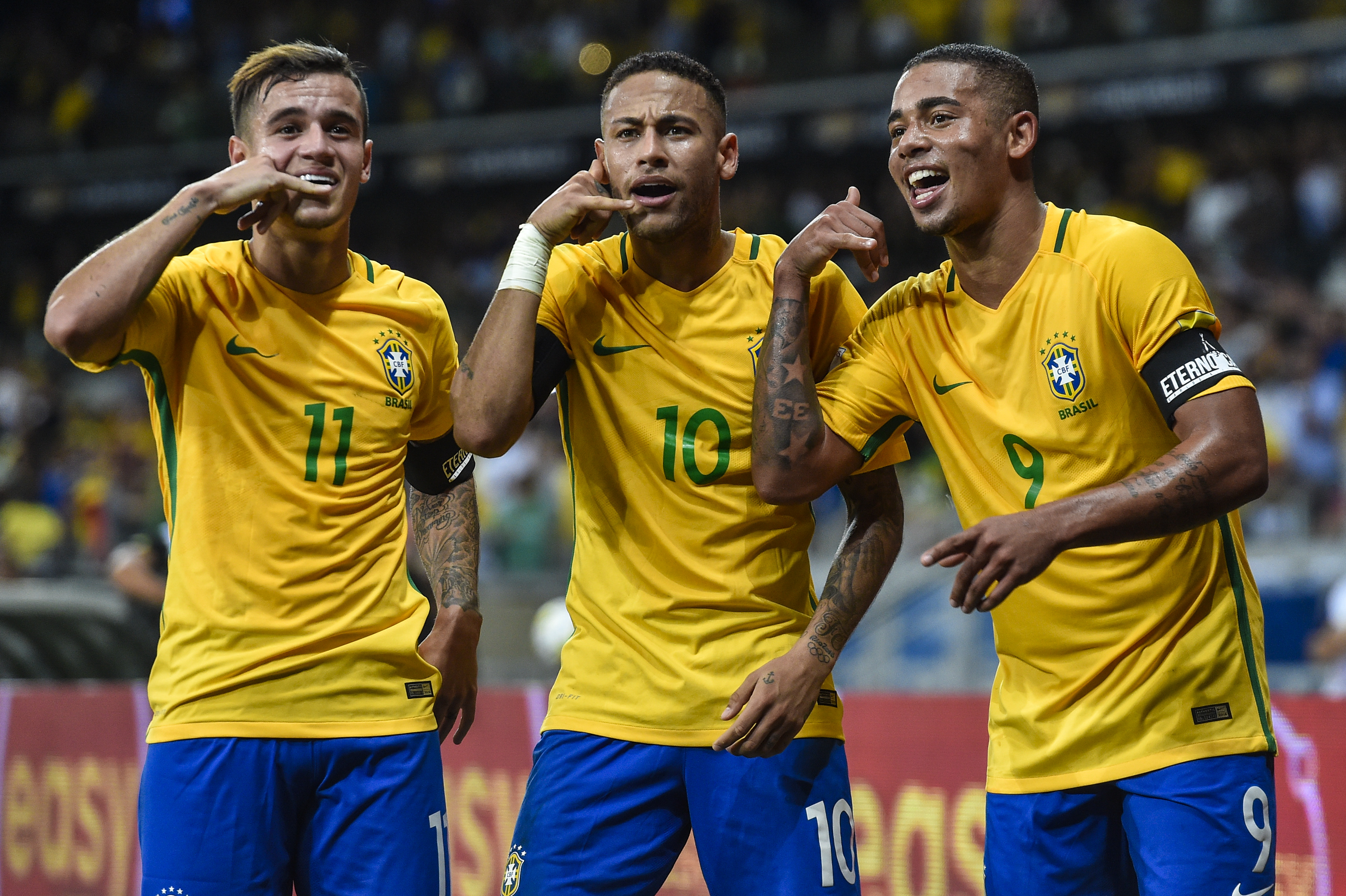 Power für Brasilien: Philippe Coutinho, Neymar und Gabriel Jesus