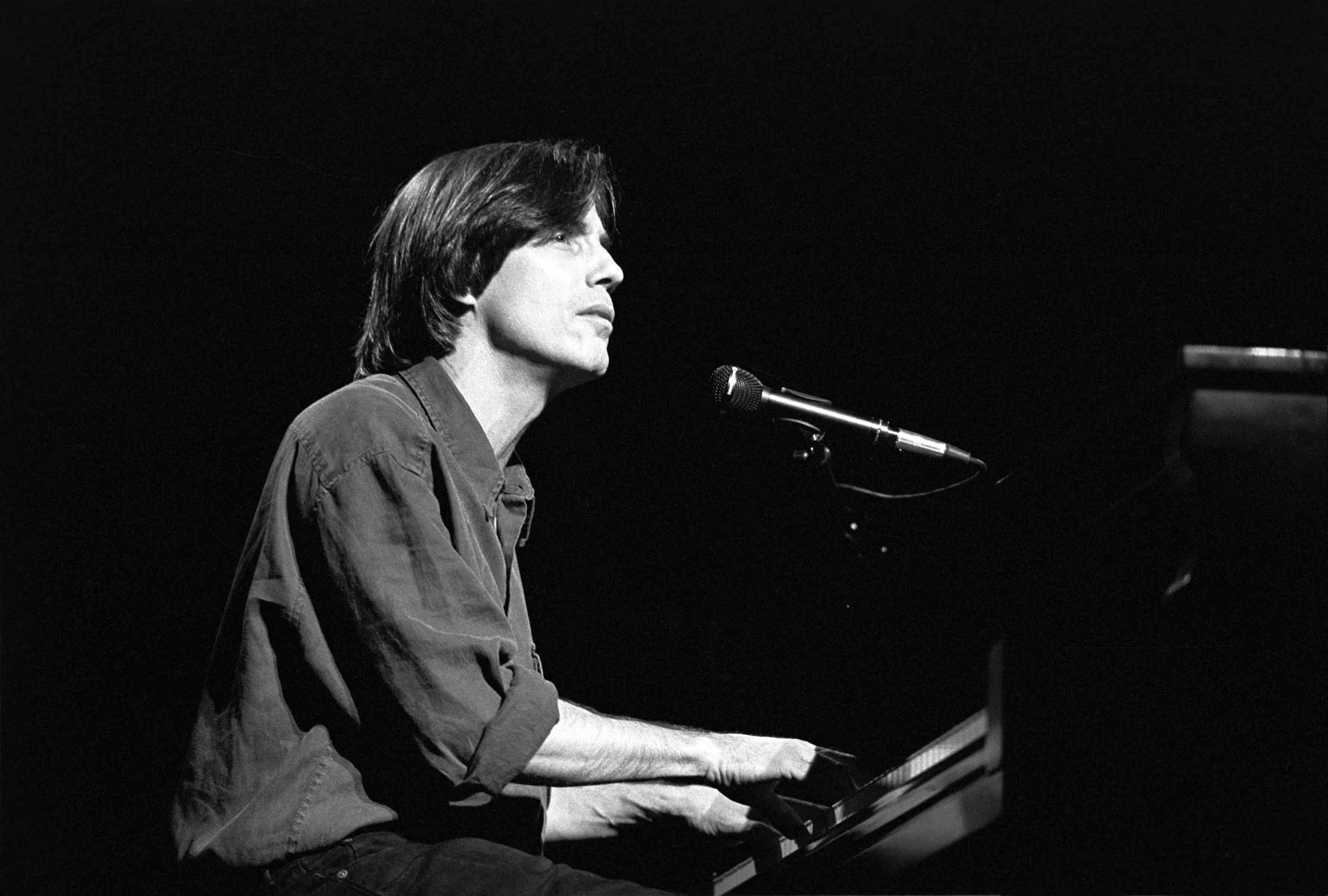 Jackson Browne performing at a "Ban The Dam" concert at the Beacon Theater in New York City on October 12, 1991. (Photo by...
