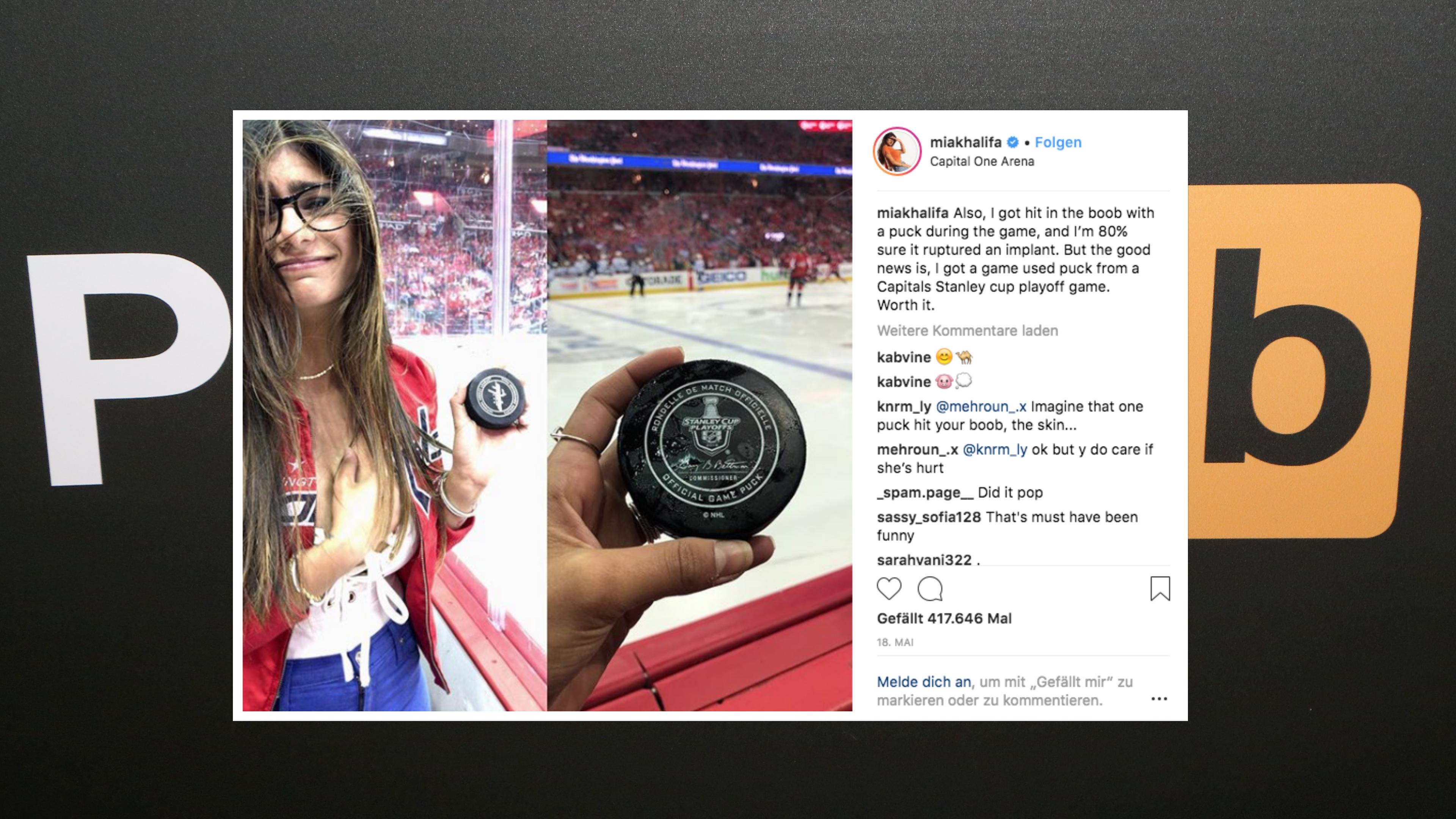 Nach dem Unfall präsentierte Mia Khalifa das Unglücksteil auf Instagram