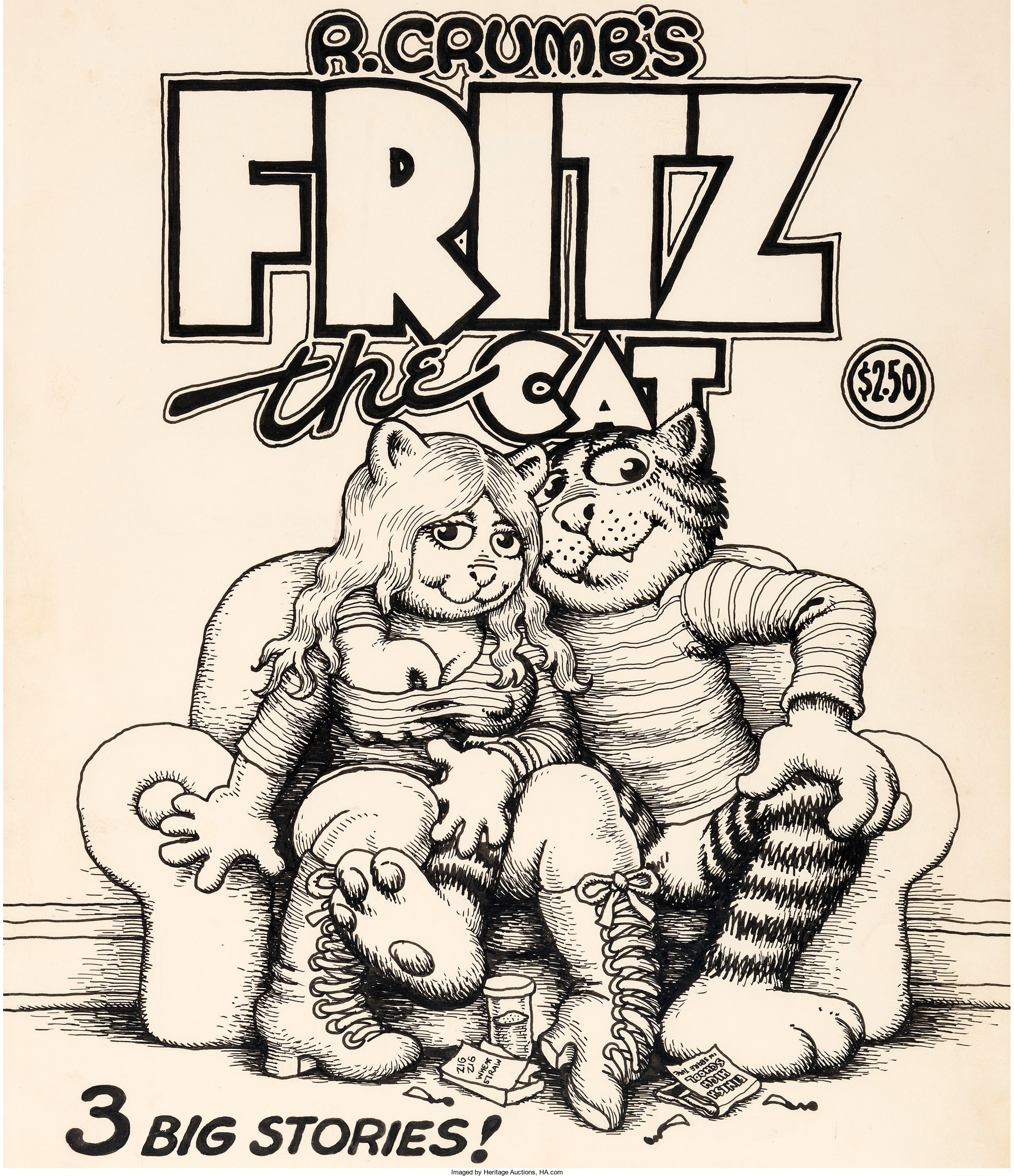 Das 1969 von Robert Crumb gezeichnete Cover von einem „Fritz The Cat“-Comic 