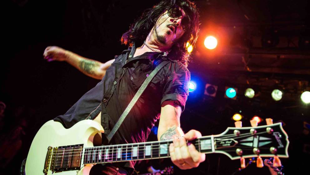 WEST HOLLYWOOD, CA - DECEMBER 20:  Musician Gilby Clarke performs during the Camp Freddy holiday residency at The Roxy Theatr