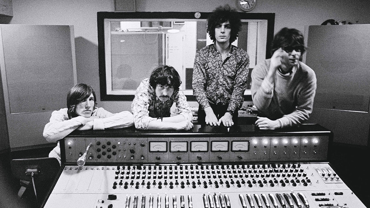 Pink Floyd im Studio. Damals noch mit Syd Barrett.