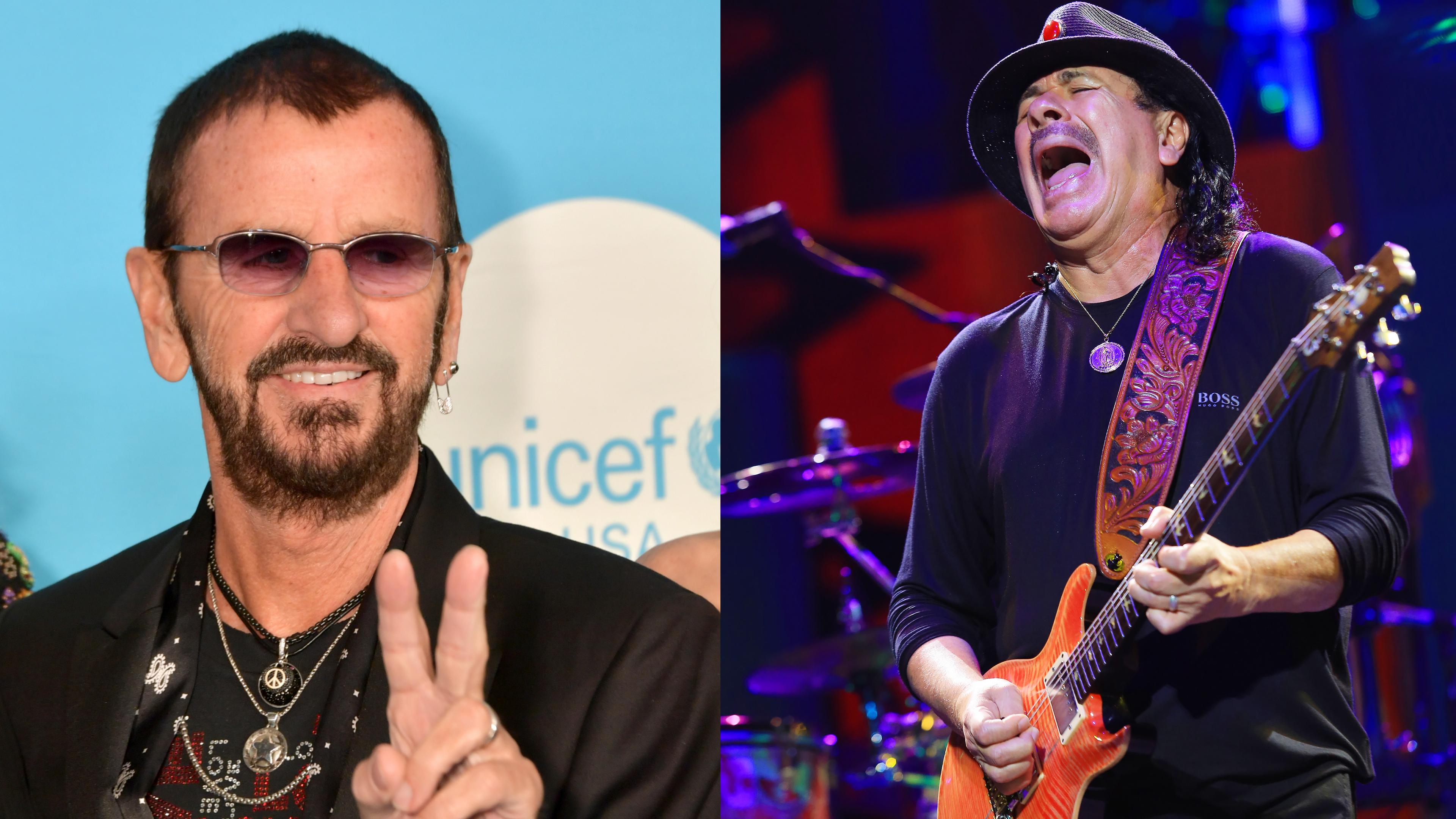 Beatle Ringo Starr und Carlos Santana bei Woodstock 50