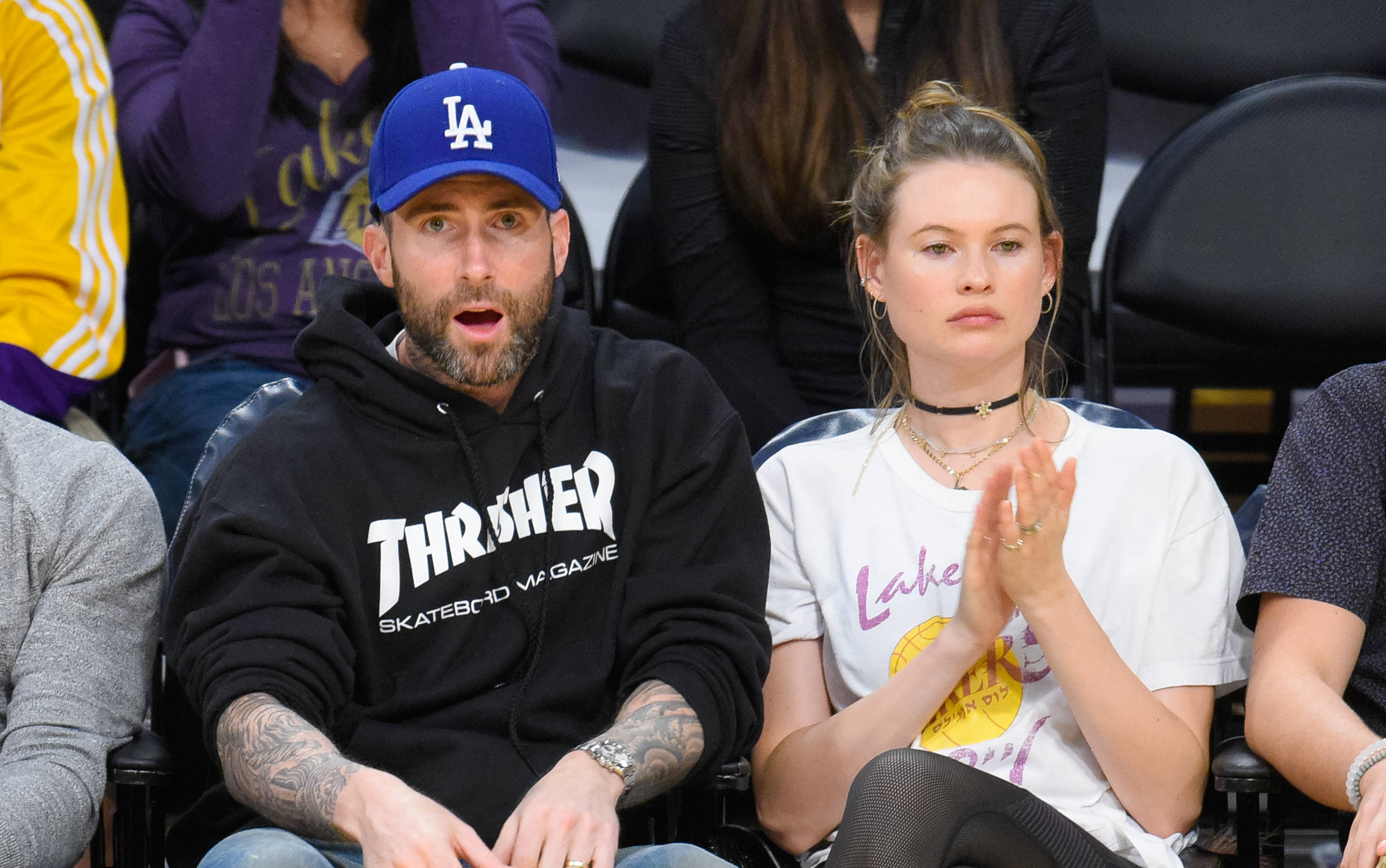 Maroon-5-Sänger Adam Levine mit seiner Ehefrau Behati Prinsloo