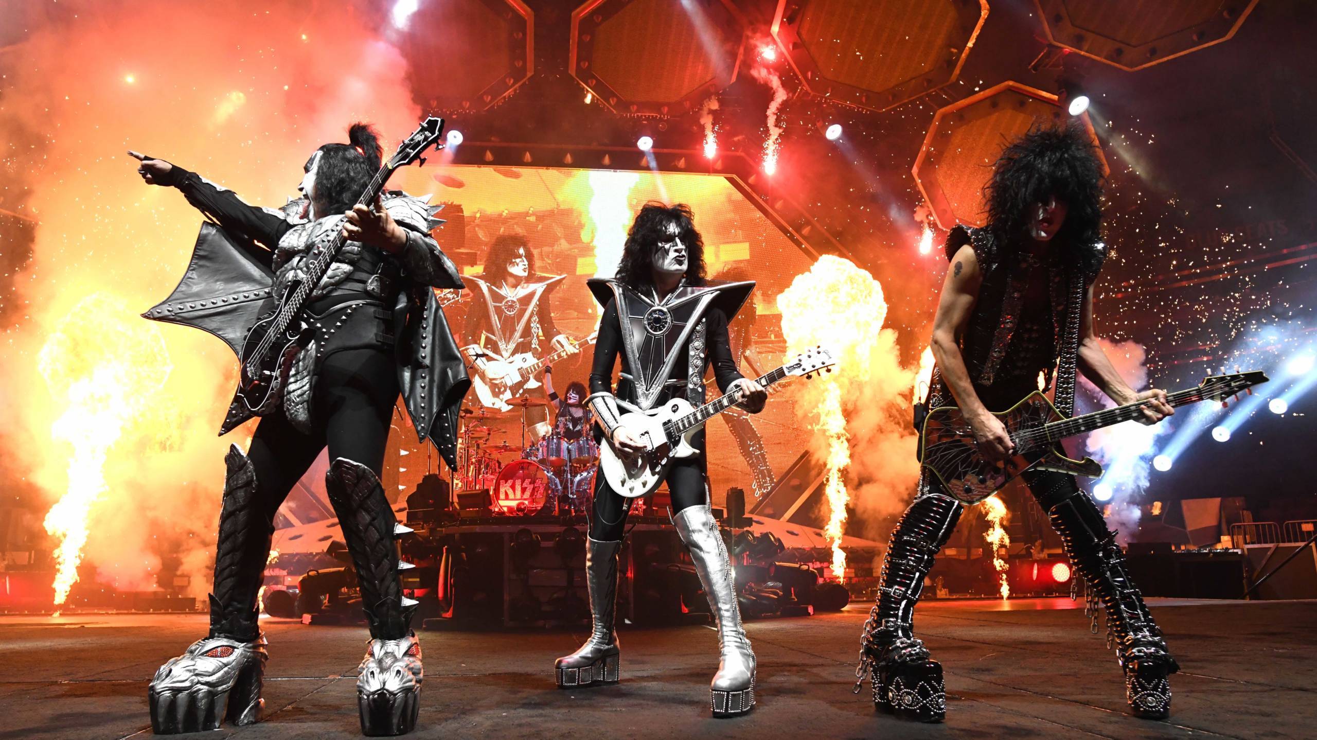 Kiss: Gene Simmons, Eric Singer, Tommy Thayer, Paul Stanley im Madison Square Garden in New York