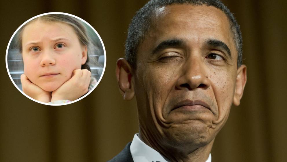 Trafen zum ersten Mal aufeinander: Greta Thunberg und Barack Obama