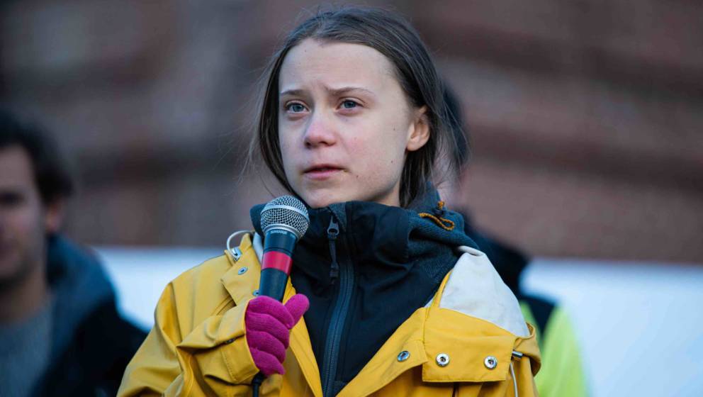 TURIN, PIEDMONT/TURIN, ITALY - 2019/12/13: The Swedish activist Greta Thunberg speaks in Piazza Castello during the Friday fo