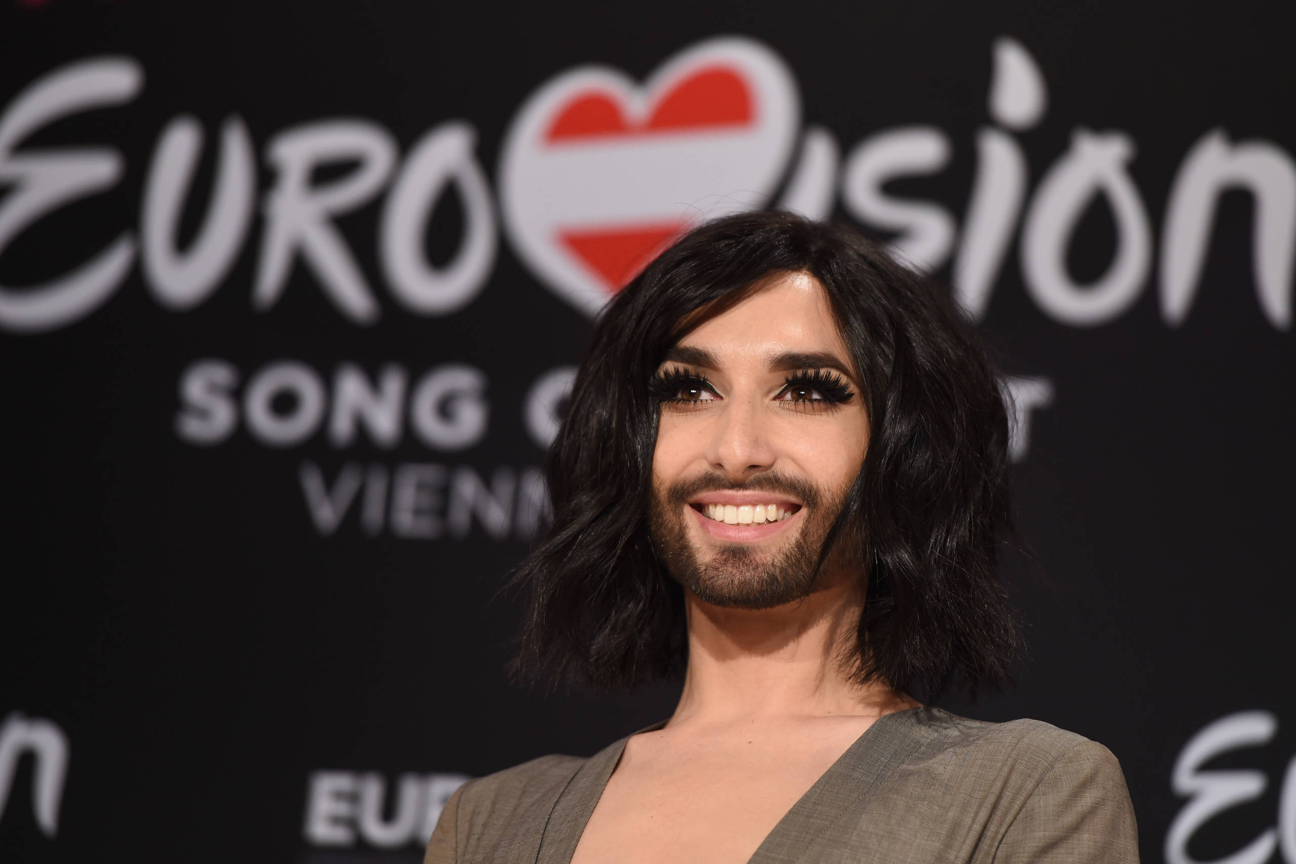 Conchita Wurst bei der Presse Konferenz für den Eurovision Song Contest 2015 in Wien