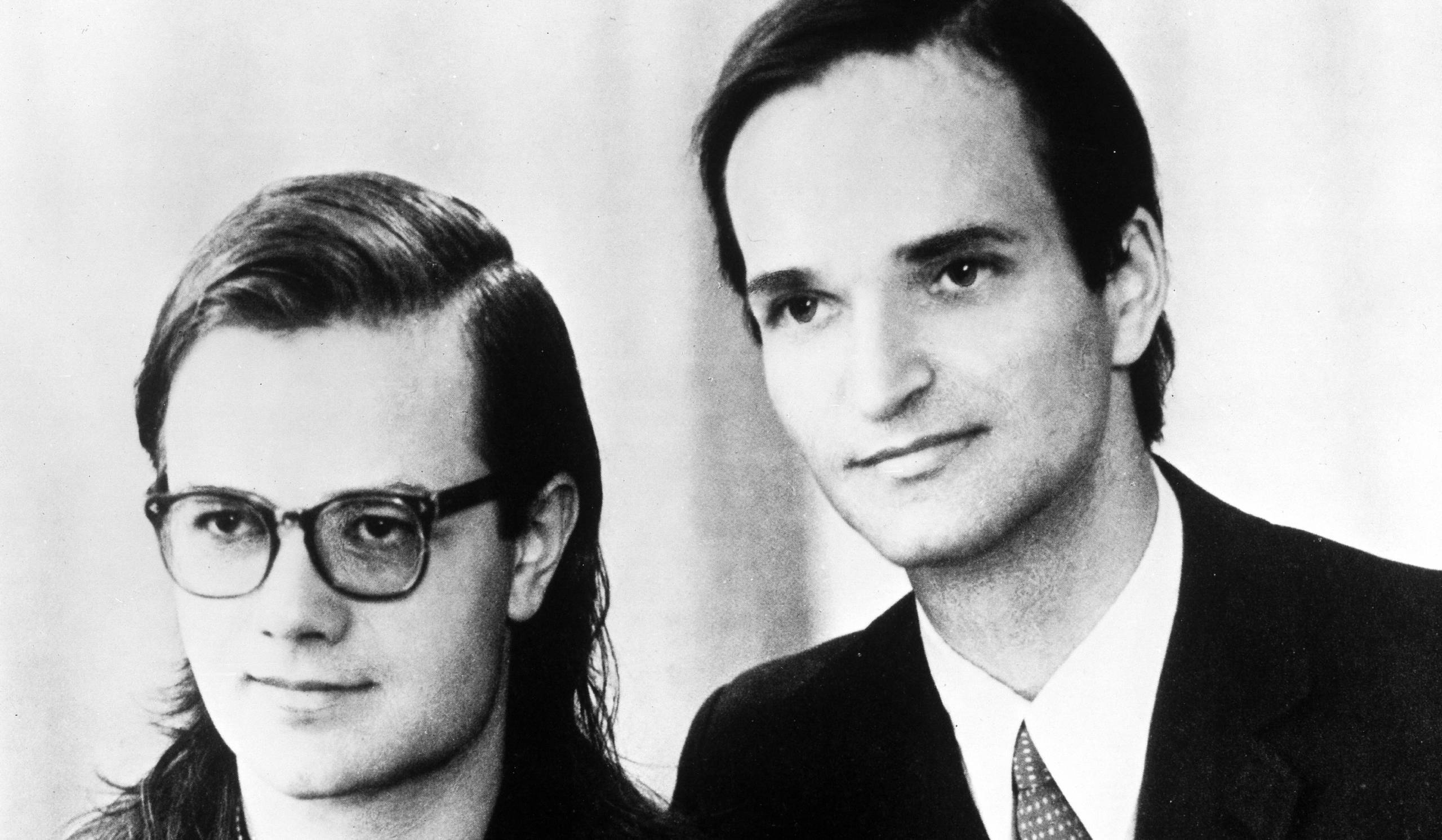 Florian Schneider und  Ralph Hütter von Kraftwerk in den 70ern