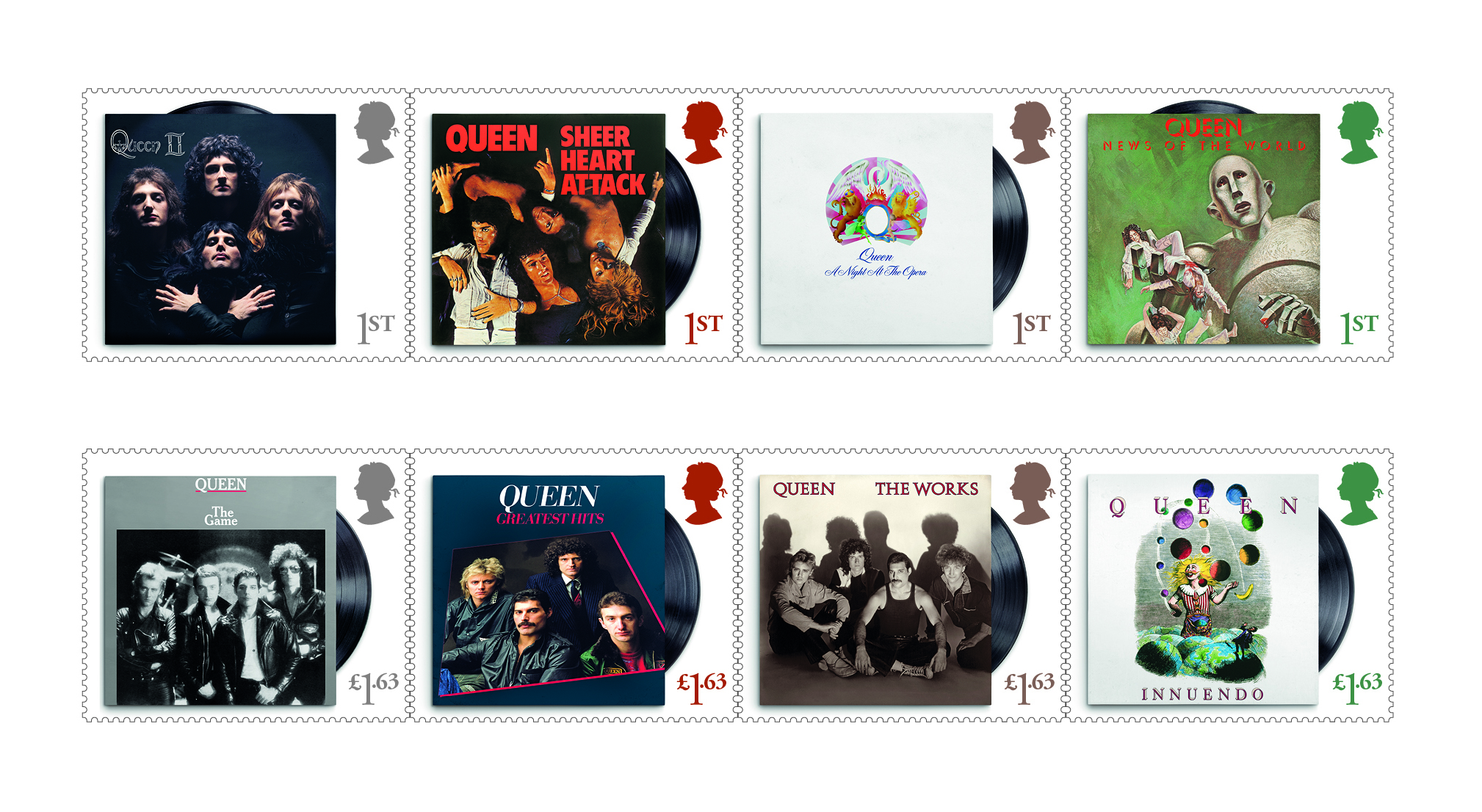 Queen werden auf Briefmarken verewigt