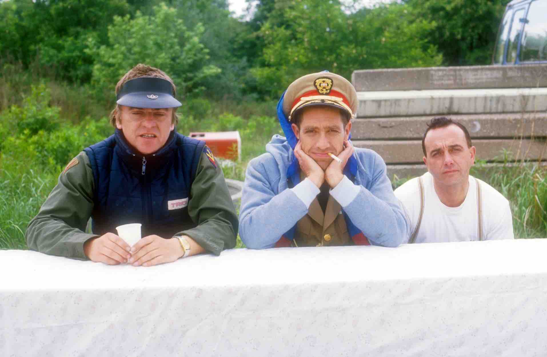 Gerd „Kralle“ Krawinkel, Stephan Remmler, Peter Behrens: Trio im Film „Drei gegen Drei“, 1985