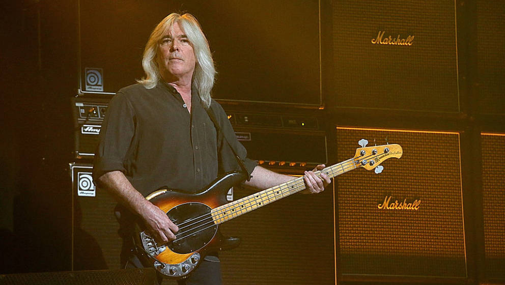 HOUSTON, TX - FEBRUARY 26:  Cliff Williams performs in concert with AC/DC at the Toyota Center on February 26, 2016 in Housto