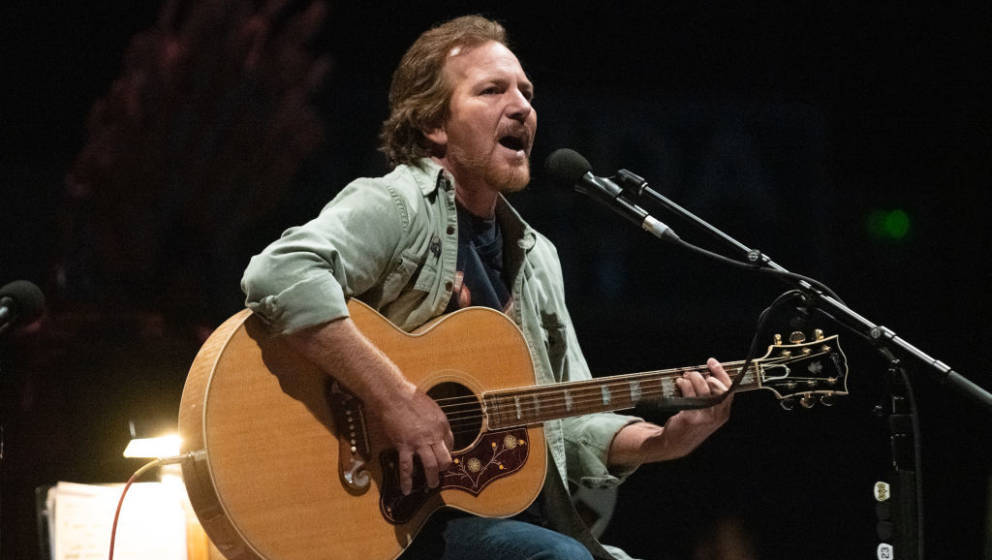 MADRID, SPAIN - JUNE 22: Singer-songwriter and guitarist Eddie Vedder performs live onstage at Wizink Center on June 22, 2019
