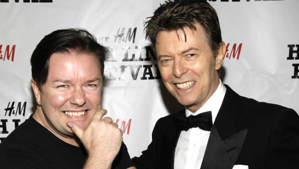 Ricky Gervais und David Bowie waren gegenseitige Fans ihrer Arbeit.