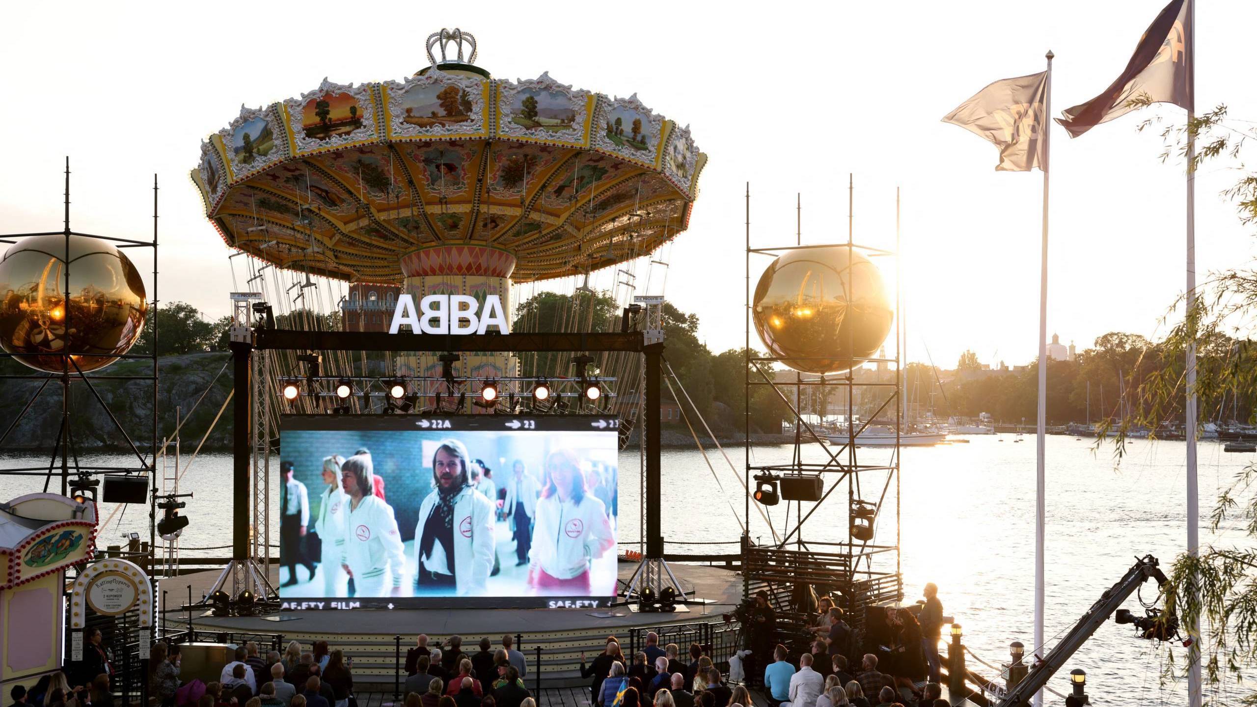 ABBA feiern ihre „Superfans“ in Stockholm, Schweden.