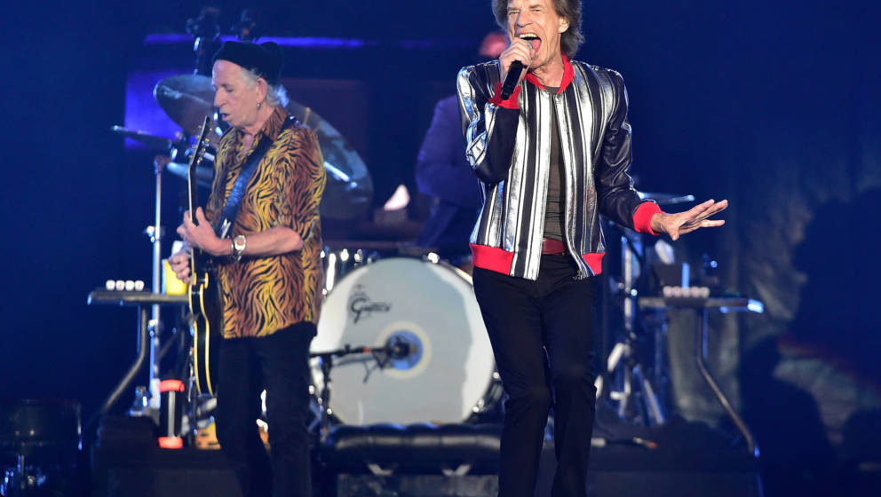 ST LOUIS, MO - SEPTEMBER 26: Mick Jagger and Keith Richards of The Rolling Stones perform during the 2021 'No Filter' Tour Op